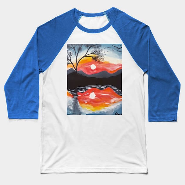 Mountain Sunset Baseball T-Shirt by Oregon333